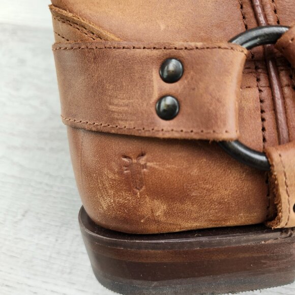 Frye Brown Women Size 6.5B Leather Ankle Boots Classic Design with Buckle Detail - Picture 9 of 13